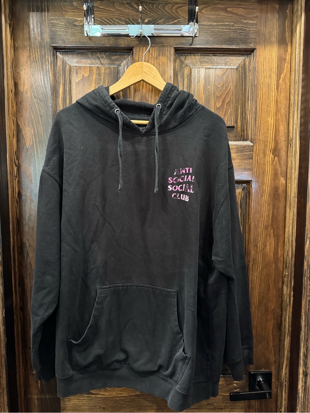 Anti Social Social Club Black Pullover Hoodie with Subtle Logo